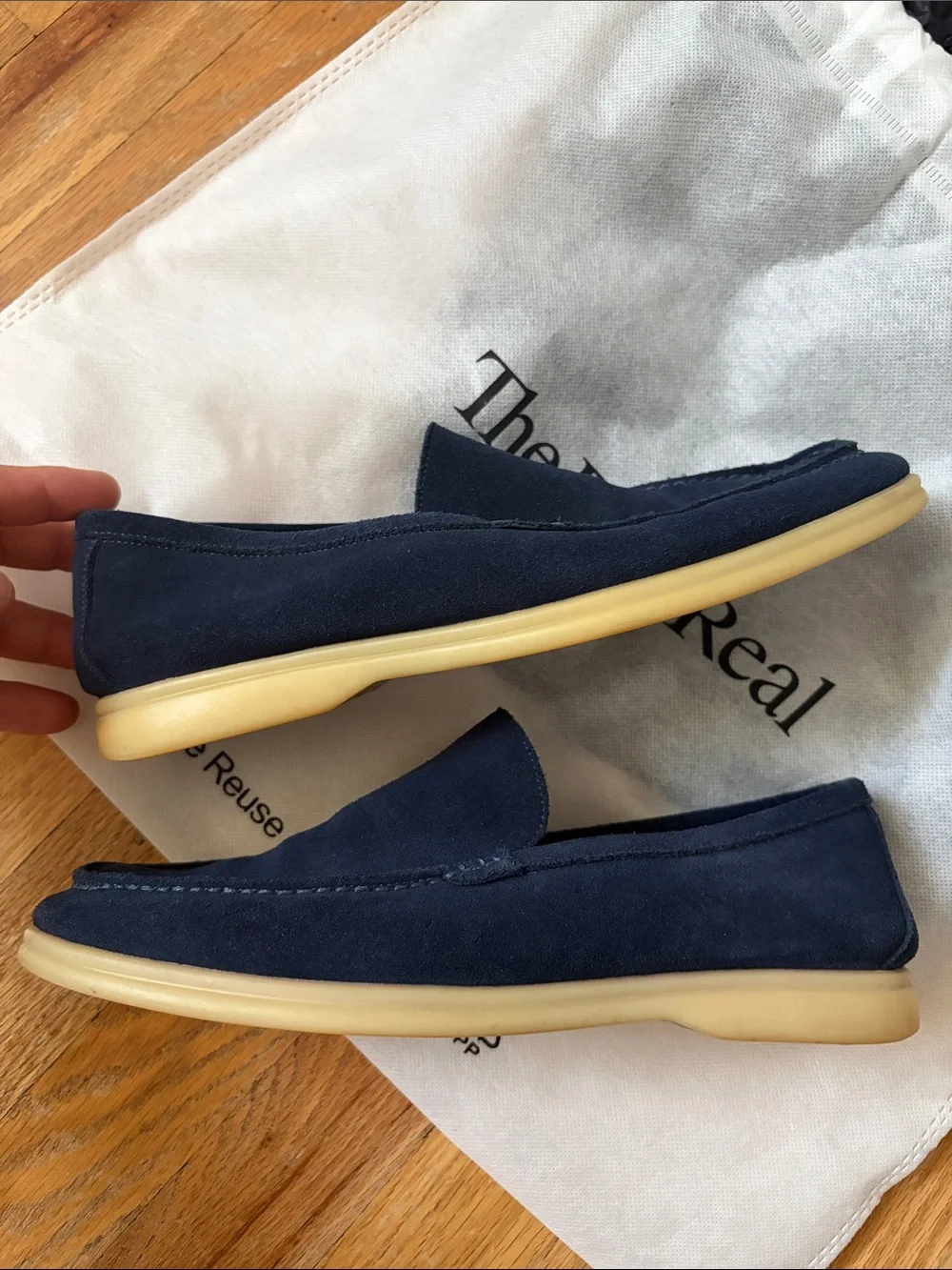 loro piana summer walk mens navy suede loafers made in italy sz 42 need repair